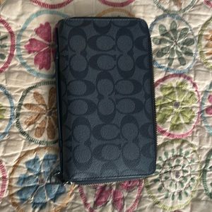 Leather coach travel wallet